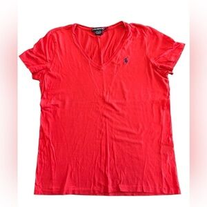 RALPH LAUREN SPORT WOMEN T- Shirt V-Neck size: Large